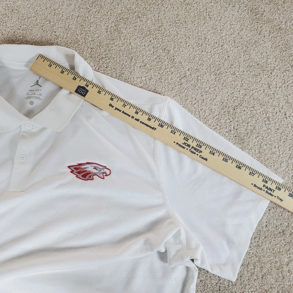 Atlanta‎ Falcons Men's Polo Shirt Size XL White Jordan Dri-FIT Short Sleeve